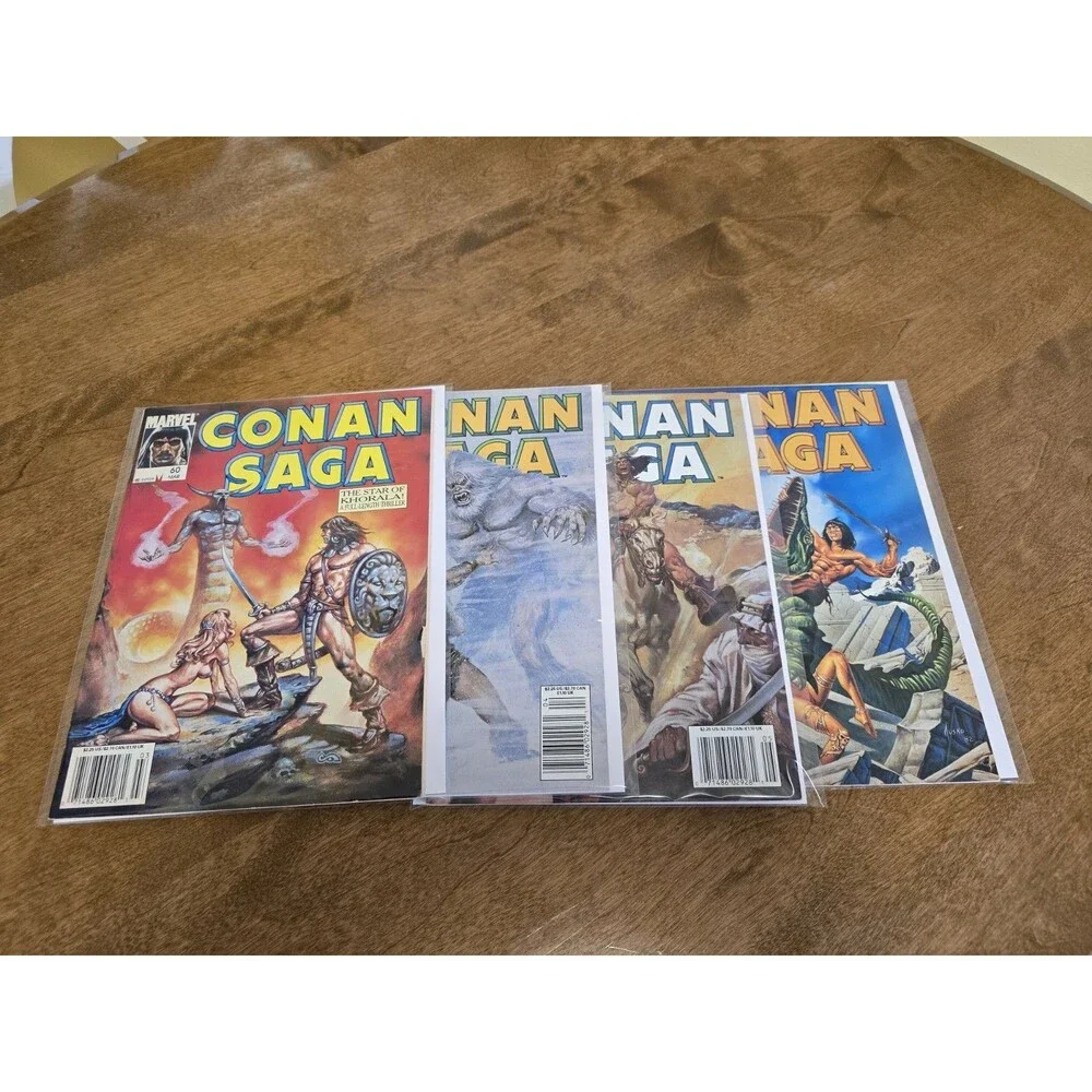 CONAN SAGA #60, #61, #62 & #64 1992 Marvel Magazine/Comic Lot of 4 Bagged Board